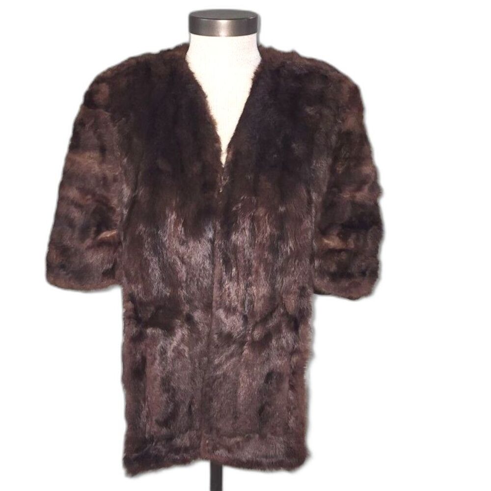 Vintage Day-Jones Dark Brown Mink Fur Stole Shoulder Wrap